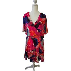 Laundry by Shelli Segal Floral Cinched Waist Dress - Size 14/16